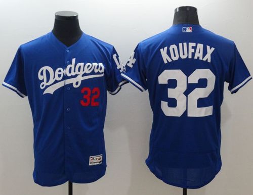 Dodgers #32 Sandy Koufax Blue Flexbase Authentic Collection Stitched MLB Jersey